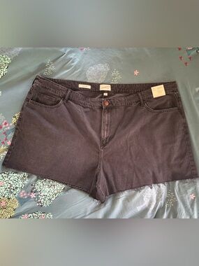 Universal Thread Woman’s Black Jean Boyfriend Cut-off Shorts - Plus Size 28 R